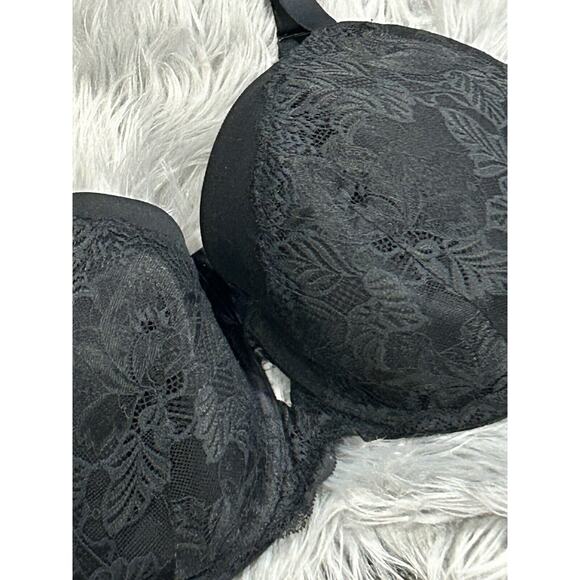 Womens Auden Black Lacey Lightly Lined‎ Balconette Coverage Underwire SZ Bra 46D - Picture 2 of 2